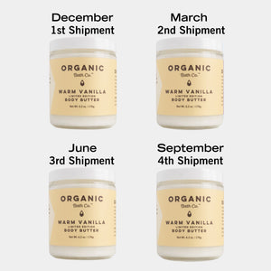 Body Butter Seasonal Gift - One Year - Organic Bath Co.