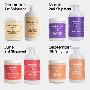 Body Care Bundle Seasonal Gift - One Year - Organic Bath Co.
