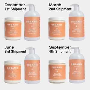 Body Care Bundle Seasonal Gift - One Year - Organic Bath Co.