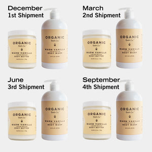 Body Care Bundle Seasonal Gift - One Year - Organic Bath Co.